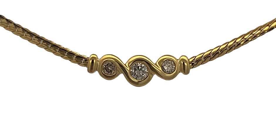 18ct Yellow Gold 0.26ct Diamond Necklet