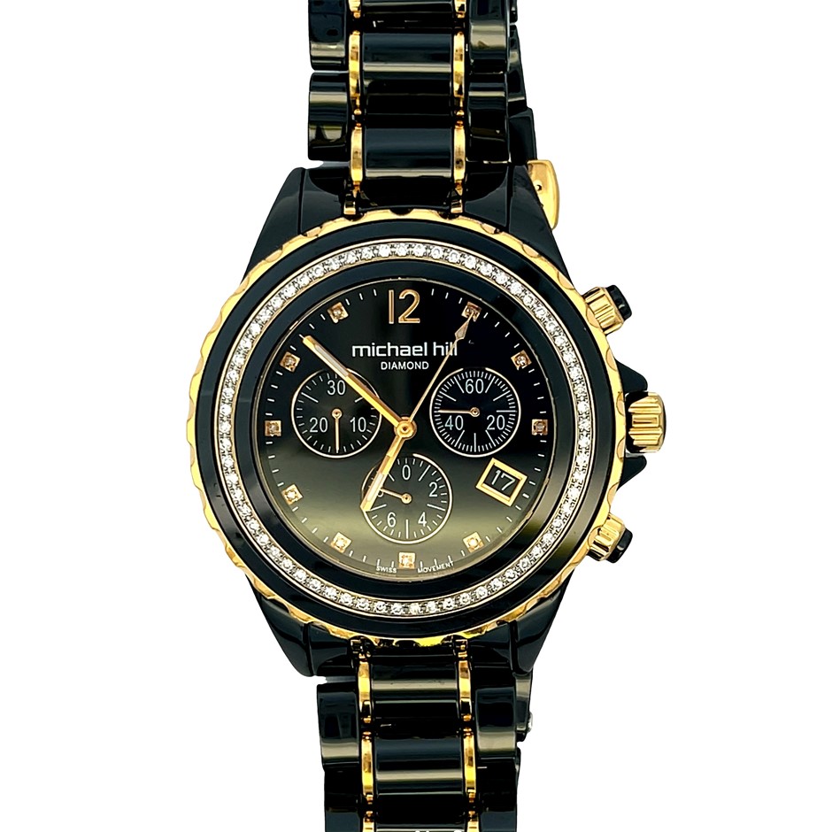 MICHAEL HILL Diamond Chronograph Watch