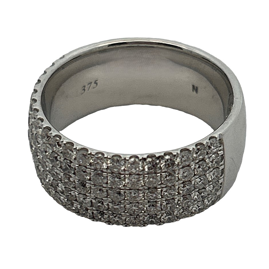 9ct White Gold 1.00ct Diamond Band