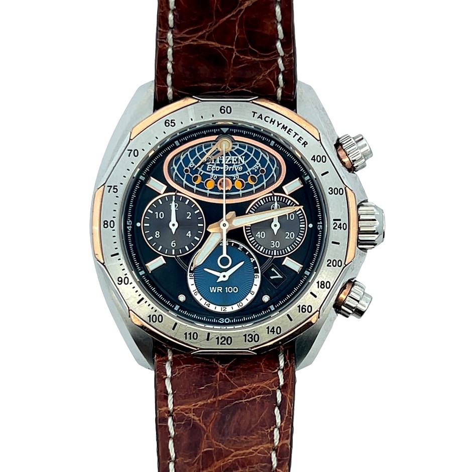 CITIZEN Eco-drive "The Signature Collection Moon Phase Flyback"  Watch
