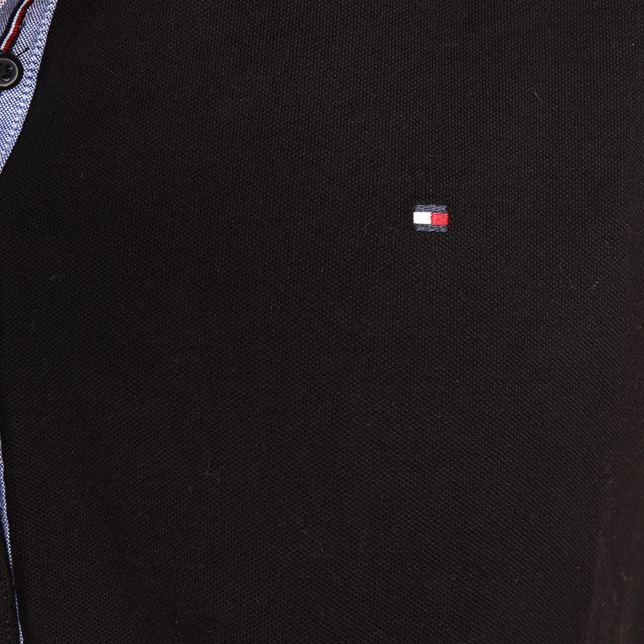 TOMMY HILFIGER Women's Polo, Size S, 94% Cotton, Black (BLK).