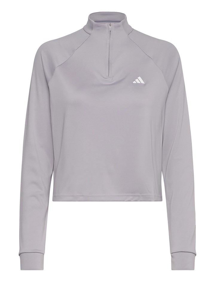 ADIDAS Women's Train Essentials 1/4 Zip, Size S, Glo Grey, IX1021.