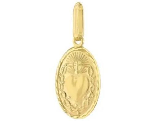 9K Yellow Gold SACRED HEART PENDANT