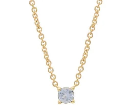 9K YELLOW GOLD AQUAMARINE CLAW NECKLACE 40-45cm