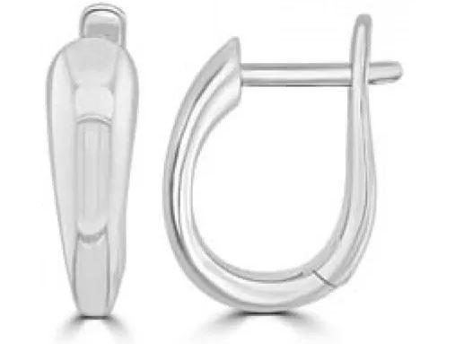 9K WHITE GOLD SOLID TAPERED HOOPS