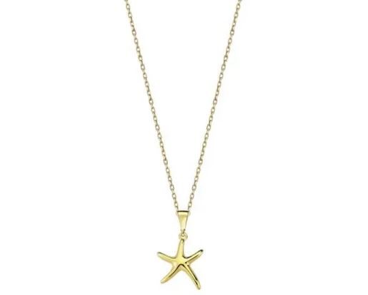 9K YELLOW GOLD STARFISH NECKLACE 40-45cm