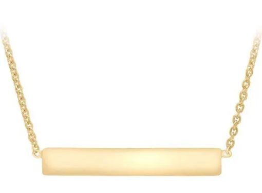 9K YELLOW GOLD SOLID HORIZ BAR NECKLACE 41+43cm