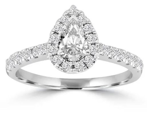 18K WHITE GOLD 1.00CT HI I1 DIAMOND RING