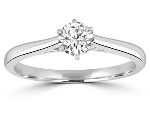 9K WHITE GOLD 0.70CT HI I1 DIAMOND RING