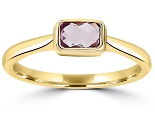 9K Yellow Gold FACETED AMETHYST RING