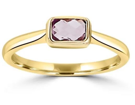 9K Yellow Gold FACETED AMETHYST RING