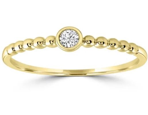 9K Yellow GOLD 0.08CT HI I1 DIAMOND RING