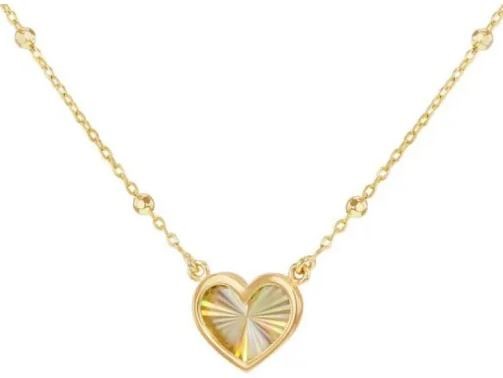 9K YELLOW GOLD RAINBOW PETAL NECKLACE 40-45cm