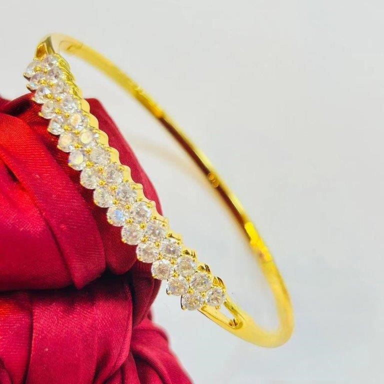 18K/Italy Stamped Yellow Gold Filled Bangle -60MM