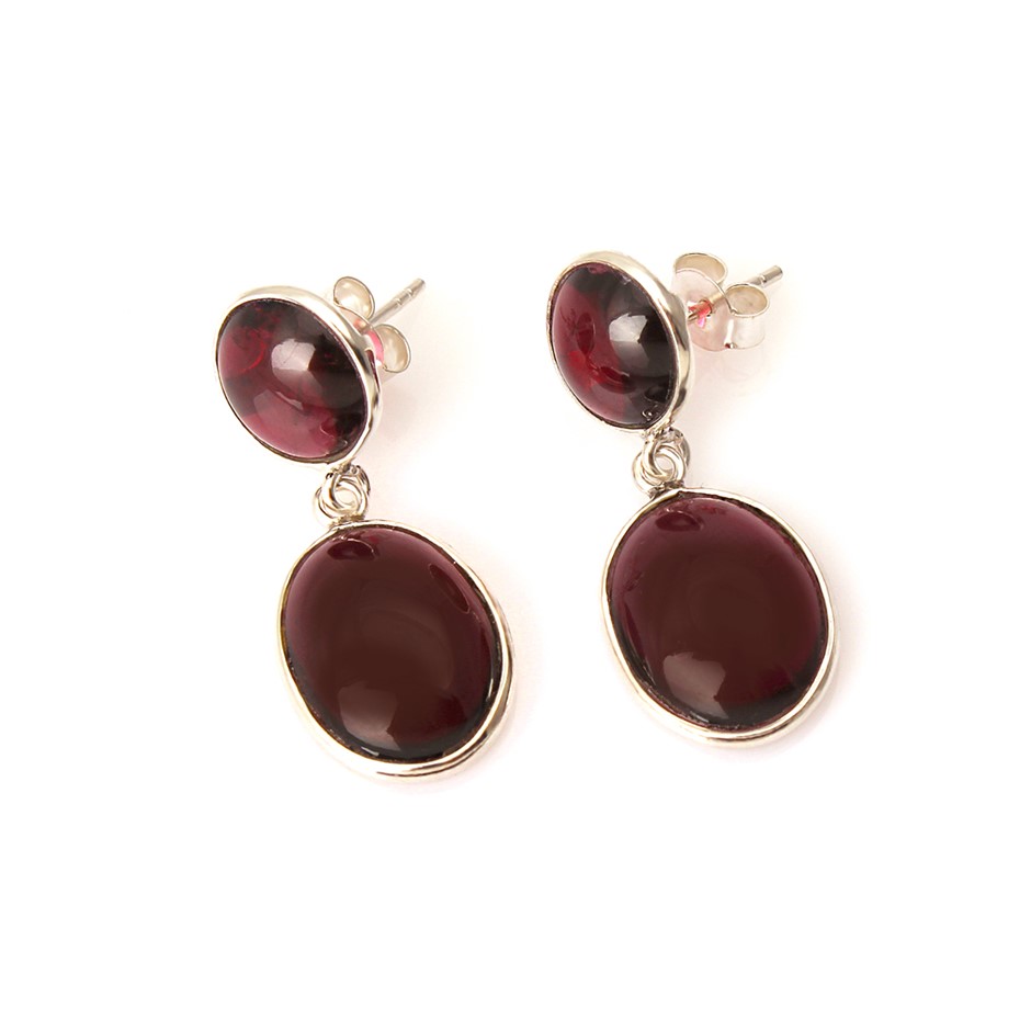 Beautiful 24 Cts Garnet Handcrafted 925 Sterling Silver Gemstone Earrings