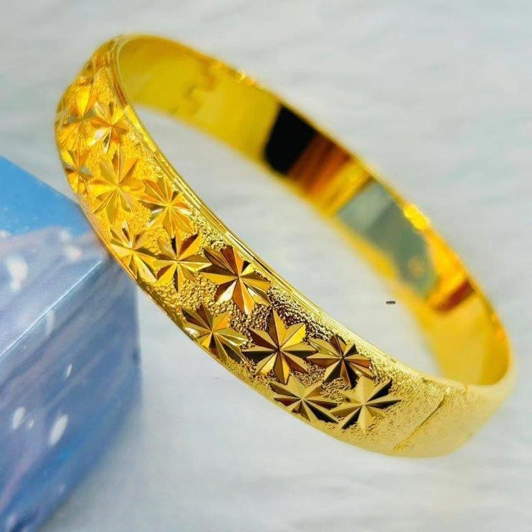 22KGoldFilled/Italy Stamped Yellow Bangle -10x65mm