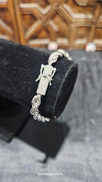 GRA Moissanite white Brilliant Bracelet-17.5cm-8mm (925 Sterling Silver)