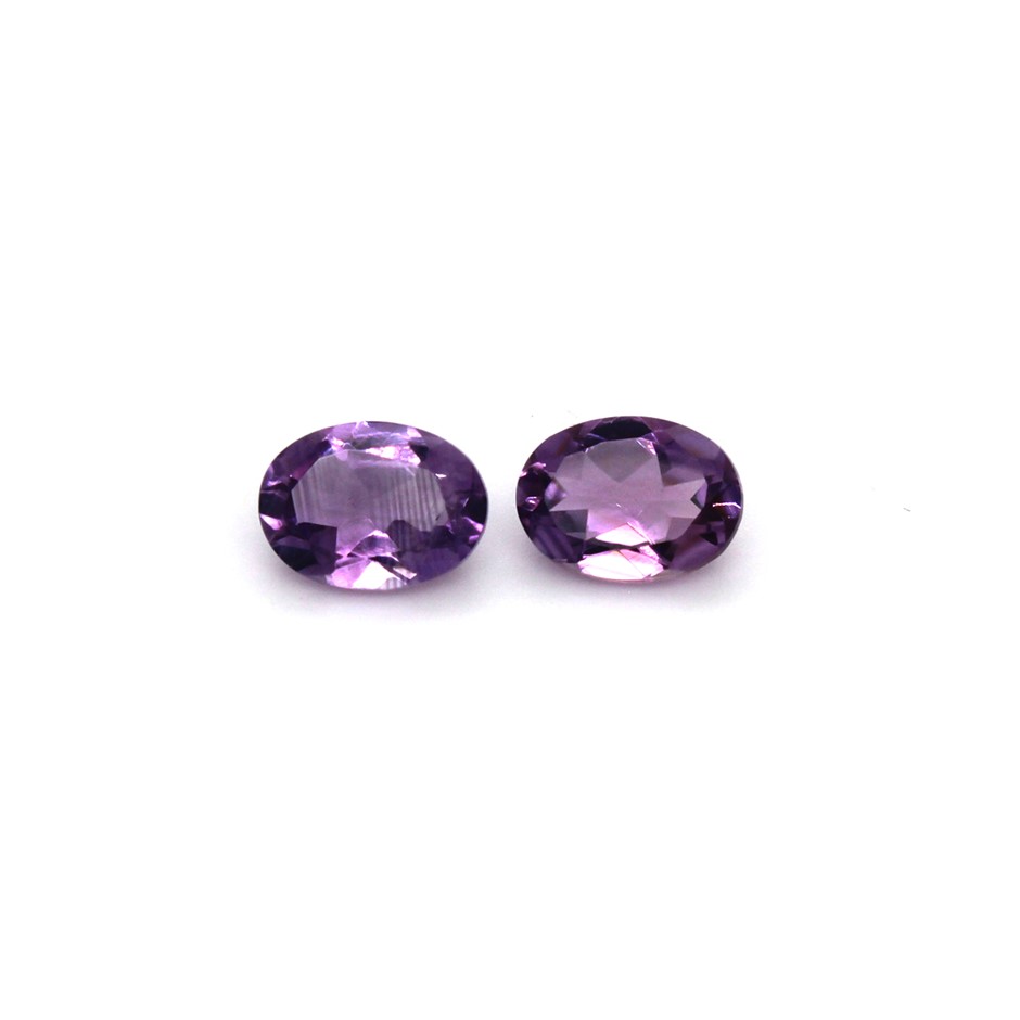 2 Pcs Oval Beautiful Amethyst Gemstone