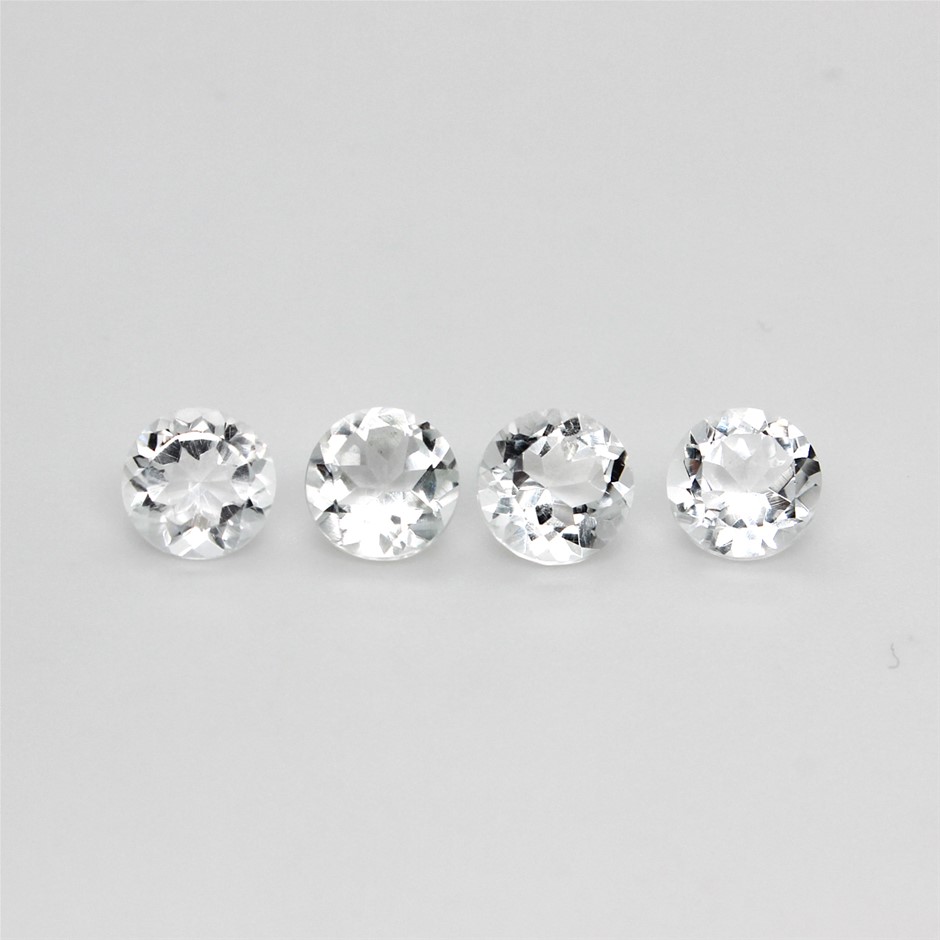 4 Pcs Round Quartz Crystal Gemstone Gemstone Type: Quartz Crystal