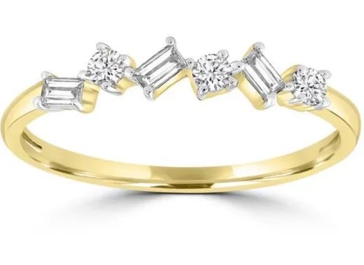9K Yellow GOLD 0.10CT HI I1 DIAMOND RING