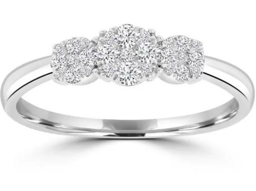 9K WHITE GOLD 0.15CT HI I1 DIAMOND SAPPHIRE ROSE GOLD