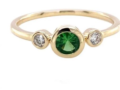 9K YELLOW GOLD 0.05ct HI SI DIAMOND SAPP EYE NECKLACE 45cm