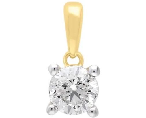 9K Yellow Gold 0.25ct HI I1 DIAMOND CLAW PENDANT