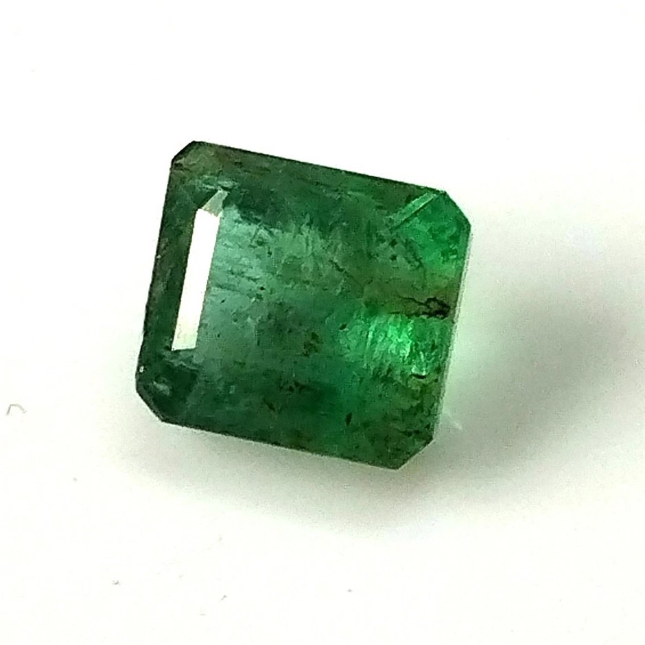 1.2ct Natural Zambian Octagon Cut Green Emerald Gemstone