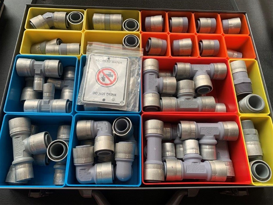 New in Metal Large Carry Case with Tees, Elbows and Joiners - Qty 1