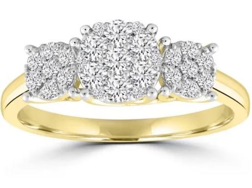 9K Yellow GOLD 0.5CT HI I1 DIAMOND RING