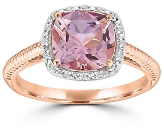 9K RSE GLD 0.05CT HI I1 DIAMOND PNK AMYST