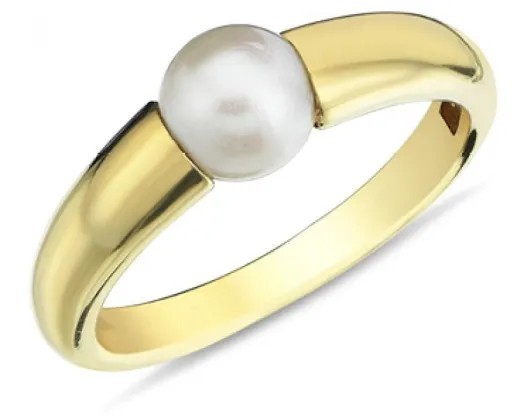 9K Yellow Gold FW PEARL RING