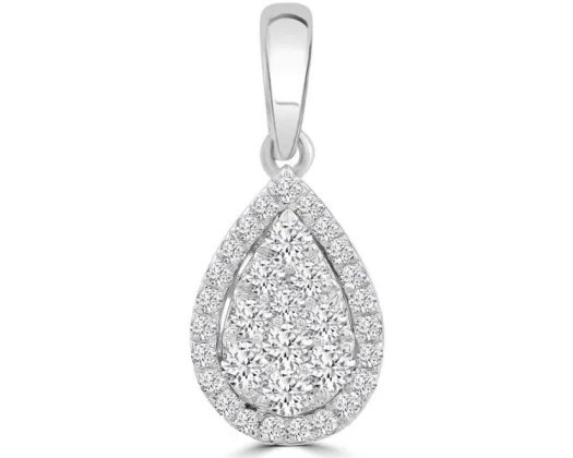 9K WHITE GOLD 0.25CT HI I1 DIAMOND PENDANT