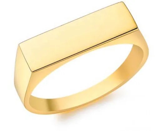 9K Yellow GOLD HLW RECTANGLAR SIGNET RING