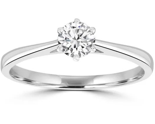 9K WHITE GOLD 0.50CT HI I1 DIAMOND RING
