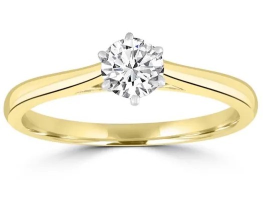 9K Yellow GOLD 0.50CT HI I1 DIAMOND RING