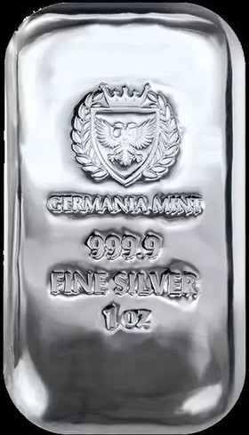 1-oz Silver 999.9 Germania Mint Cast Bar