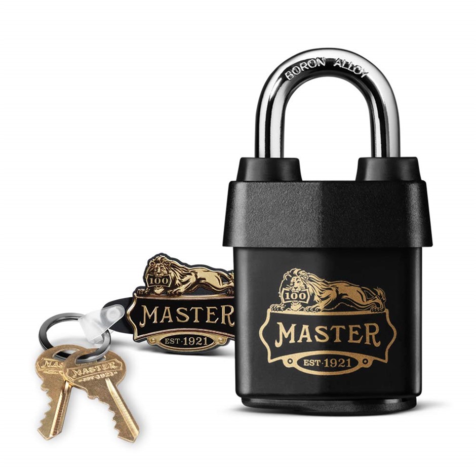 Master Lock 1921D Keyed Padlock, 2-1/8 in Wide, Black