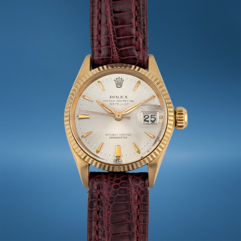 Rolex 6517 Oyster Perpetual Lady Date 18k 25mm 1963 WxO Auction (0016 ...