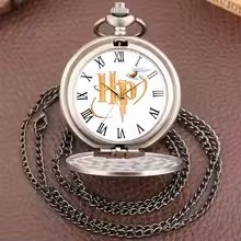 Golden Thief Necklace Pocket Watch Hogwarts Retro Flip Quartz Watch Men's