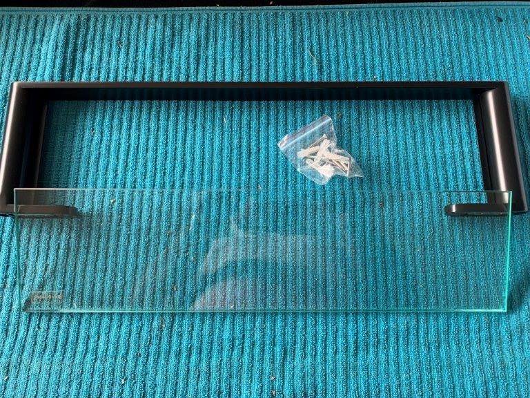 New in Box Multitude Shower Shelf, Matt Black with Copper Edge - Qty 1