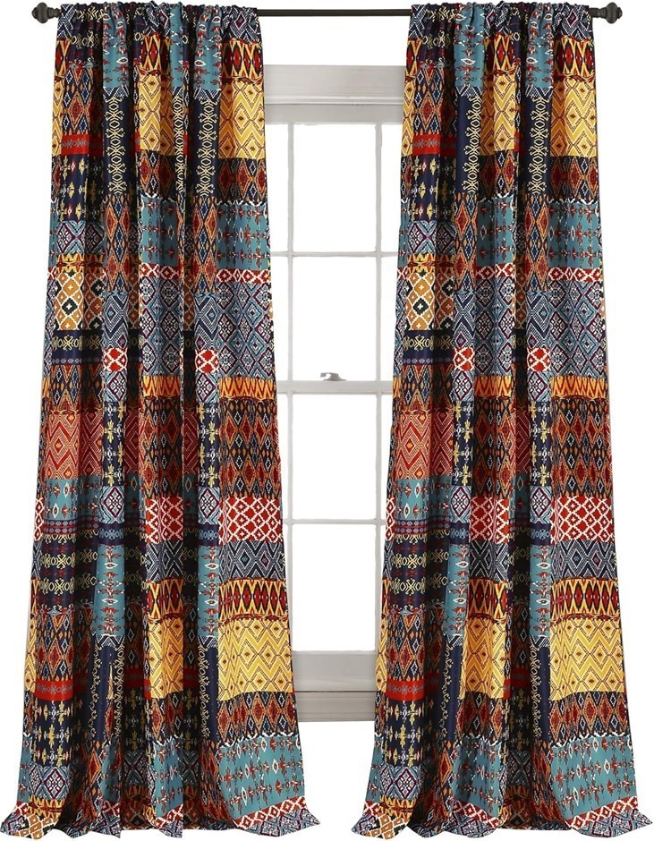 LUSH DECOR Misha Light Filtering Curtain Panel Set, 132 x 213cm, Multicolor