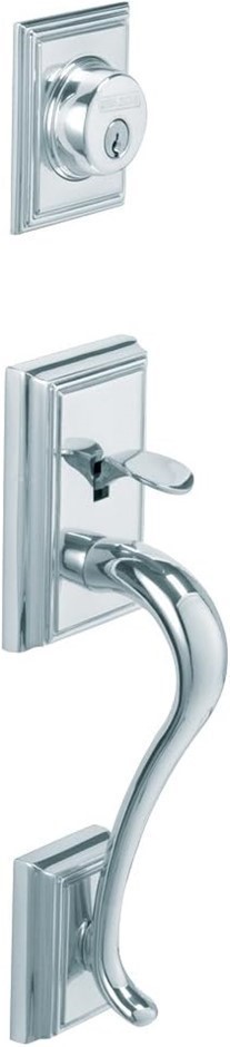 SCHLAGE F58 ADD 625 Addison Exterior Handleset with Deadbolt, Bright Chrome