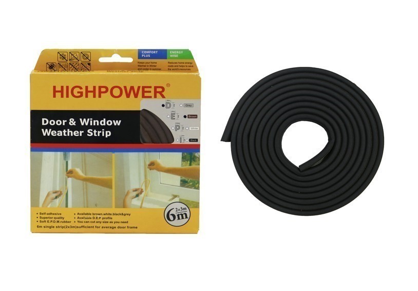 HIGHPOWER Door and Window Weather Strips, Self Adhesive Soft EPDM Rubber, 2