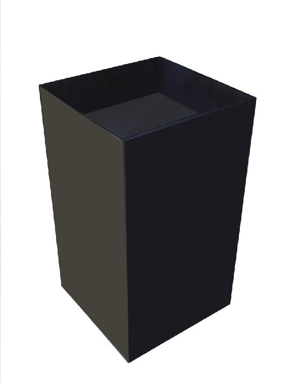 Black Cardboard Dump Bin, 4 Pack, 50cm x 50cm x 75cm, Internal Shelf 16cm D