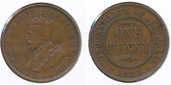 1923 Australia KGV Penny
