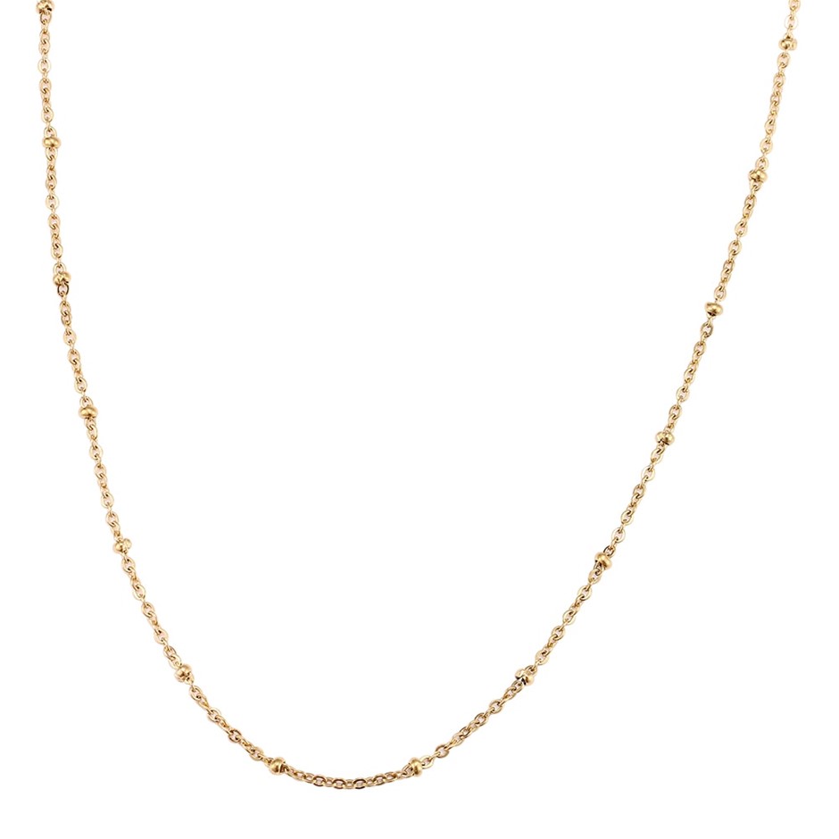 Classic Stainless Steel Delicate Ball Chain Necklace - 60cm (yellow)