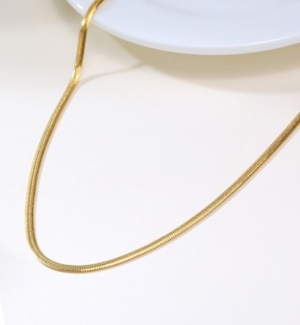 Stainless Steel 4mm Snake Chain Adjustable Necklace - Yellow