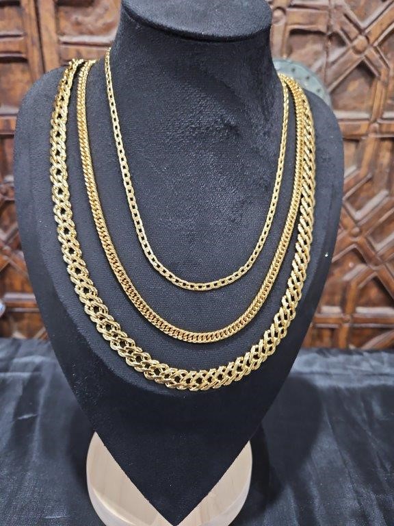 3pcs x 22KGold-filled/Italy Stamped Yellow Gold Filled Chain -clearance