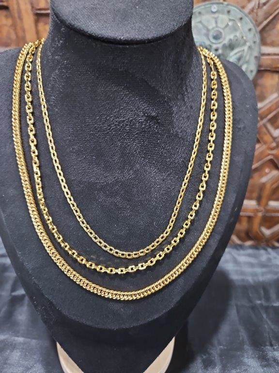 3pcsX 22KGold-filled/Italy Stamped Yellow Gold Filled Chain -clearance sale